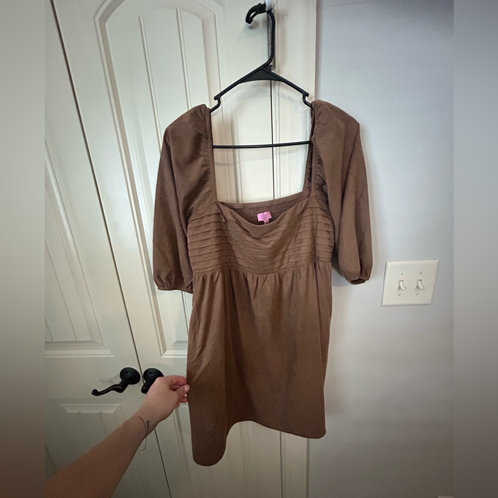 Brown suede dress